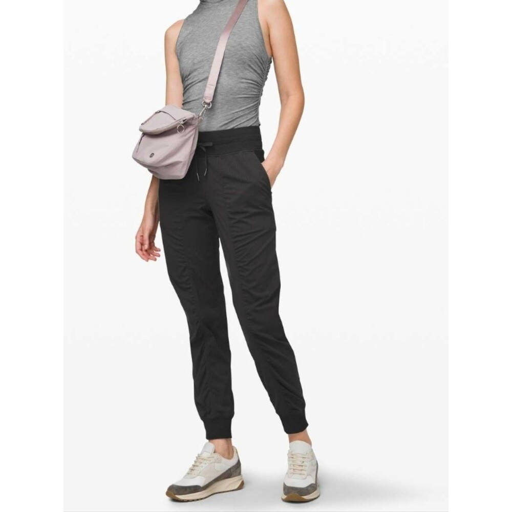 Lululemon Striped Black Dance Studio Joggers Intergalactic Size 8